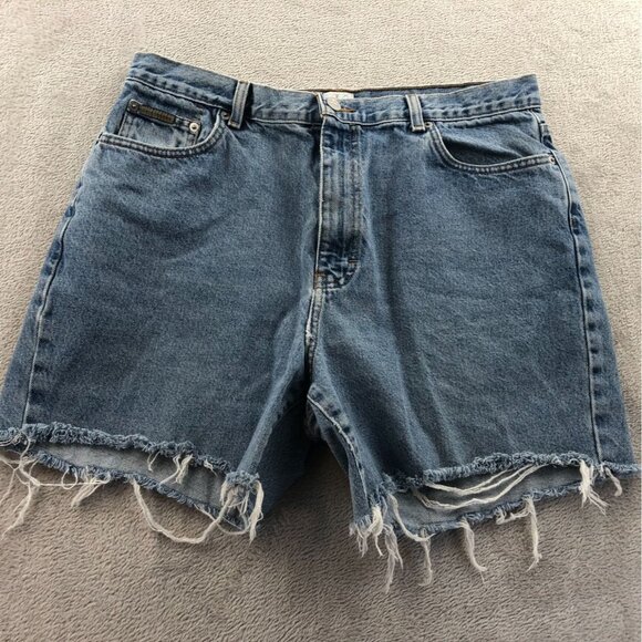 Vintage Calvin Klein Womens Jeans Shorts 34 Measured Casual Blue Denim Classic - Picture 11 of 12